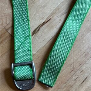 Chaco Lime Green Belt with Silver Buckle 44” long